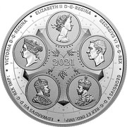 Canada 50 Dollars Coming of Age 2021 Proof ELIZABETH II D G REGINA VICTORIA D G REGINA GEORGIVS VI D G REX EDWARDVS VII D G REX IMP GEORGIVS V D G REX ET IND IMP: coin reverse Canada 50 Dollars Coming of Age 2021 Proof ELIZABETH II D G REGINA VICTORIA D G REGINA GEORGIVS VI D G REX EDWARDVS VII D G REX IMP GEORGIVS V D G REX ET IND IMP: coin reverse
