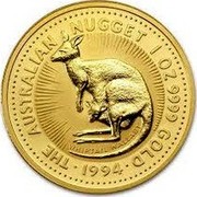 Australia 50 Dollars Whiptail Wallaby 1994 In Sets only KM# 236 1/2OZ. 9999 GOLD THE AUSTRALIAN NUGGET WHIPTAIL WALLABY coin reverse Australia 50 Dollars Whiptail Wallaby 1994 In Sets only KM# 236 1/2OZ. 9999 GOLD THE AUSTRALIAN NUGGET WHIPTAIL WALLABY coin reverse