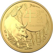 Australia 50 Dollars Year of the Ox 2021  UNC 牛 YEAR OF THE OX 1/2 OZ .9999 AU BK coin reverse Australia 50 Dollars Year of the Ox 2021  UNC 牛 YEAR OF THE OX 1/2 OZ .9999 AU BK coin reverse