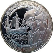 Portugal 50 Euro Isabel de Portugal 1997 X# 75A AS MÃES DA EUROPA ISABEL DE PORTUGAL FELIPE´O BOM DA BORGONHA coin reverse