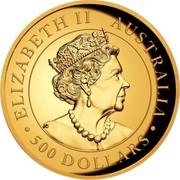 Australia 500 Dollars Australian Wedge-tailed Eagle 2020 P ELIZABETH II AUSTRALIA 500 DOLLARS coin obverse Australia 500 Dollars Australian Wedge-tailed Eagle 2020 P ELIZABETH II AUSTRALIA 500 DOLLARS coin obverse