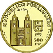 Portugal 500 Esc 800th Anniversary of the Birth of Saint Anthony 1995 Proof KM# 686c REPÚBLICA PORTUGUESA SÉ DE LISBOA INCM 1995 500 ESC L. FREITAS coin obverse