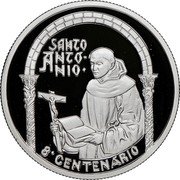 Portugal 500 Esc 800th Anniversary of the Birth of Saint Anthony 1995 Proof KM# 686b SANTO ANTÓ- NIO 8º CENTENÁRIO coin reverse Portugal 500 Esc 800th Anniversary of the Birth of Saint Anthony 1995 Proof KM# 686b SANTO ANTÓ- NIO 8º CENTENÁRIO coin reverse