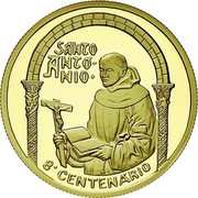 Portugal 500 Esc 800th Anniversary of the Birth of Saint Anthony 1995 Proof KM# 686c SANTO ANTÓ- NIO 8º CENTENÁRIO coin reverse