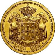 Portugal 5000 Reis Luis I Pattern 1866  KM# Pn148 5000 REIS coin reverse Portugal 5000 Reis Luis I Pattern 1866  KM# Pn148 5000 REIS coin reverse