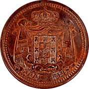 Portugal 5000 Reis Luis I Pattern 1866  KM# Pn150 5000 REIS coin reverse Portugal 5000 Reis Luis I Pattern 1866  KM# Pn150 5000 REIS coin reverse