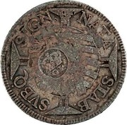 Portugal 600 Reis Countermarked issue over 600 Reis Jose I Brazil ND (1887)  NATA STAB SVBQ SIGN coin obverse Portugal 600 Reis Countermarked issue over 600 Reis Jose I Brazil ND (1887)  NATA STAB SVBQ SIGN coin obverse