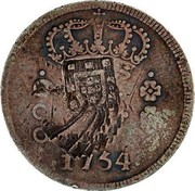 Portugal 600 Reis Countermarked issue over 600 Reis Jose I Brazil ND (1887)  1754 coin reverse Portugal 600 Reis Countermarked issue over 600 Reis Jose I Brazil ND (1887)  1754 coin reverse