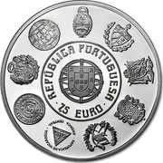 Portugal 7 1/2 Euro Viriato 2015 Proof KM# 862a REPÚBLICA PORTUGUESA 7,5 EURO coin obverse Portugal 7 1/2 Euro Viriato 2015 Proof KM# 862a REPÚBLICA PORTUGUESA 7,5 EURO coin obverse