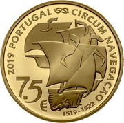 Portugal 7,5 Euro 500th Anniversary of Magellan Circun-Navigation 2019 INCM In Sets Only 2019 PORTUGAL CIRCUM NAVEGAÇÃO 1519-1522 7.5€ coin obverse Portugal 7,5 Euro 500th Anniversary of Magellan Circun-Navigation 2019 INCM In Sets Only 2019 PORTUGAL CIRCUM NAVEGAÇÃO 1519-1522 7.5€ coin obverse