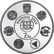 Portugal 7,5 Euro Historical trains 2020 INCM Proof PORTUGAL 2020 7.5€ coin obverse Portugal 7,5 Euro Historical trains 2020 INCM Proof PORTUGAL 2020 7.5€ coin obverse