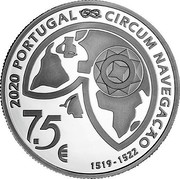 Portugal 7,5 Euro The Passage of the Strait 2020 INCM Proof 2020 PORTUGAL CIRCUM NAVEGAÇÃO 7,5 € 1519-1522 coin obverse Portugal 7,5 Euro The Passage of the Strait 2020 INCM Proof 2020 PORTUGAL CIRCUM NAVEGAÇÃO 7,5 € 1519-1522 coin obverse