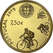 Portugal 7,50 Euro Joaquim Agostinho 2019 INCM Proof PORTUGAL 2019 7,50€ coin obverse Portugal 7,50 Euro Joaquim Agostinho 2019 INCM Proof PORTUGAL 2019 7,50€ coin obverse