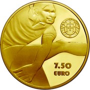 Portugal 7,50 Euro Sport Heroes - Eusebio 2016 INCM Proof 7,5 EURO coin obverse Portugal 7,50 Euro Sport Heroes - Eusebio 2016 INCM Proof 7,5 EURO coin obverse