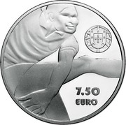 Portugal 7,50 Euro Sport Heroes - Eusebio 2016 INCM Proof 7,5 EURO coin obverse Portugal 7,50 Euro Sport Heroes - Eusebio 2016 INCM Proof 7,5 EURO coin obverse