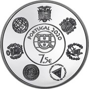 Portugal 7.50 € Ibero American Series. Coloured 2020 Only in set PORTUGAL 2020 7.5€ coin obverse Portugal 7.50 € Ibero American Series. Coloured 2020 Only in set PORTUGAL 2020 7.5€ coin obverse