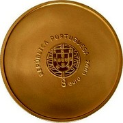 Portugal 8 Euro European Football Championship in Portugal - The Score 2004 INCM Proof KM# 758b 2004 8 EURO REPÚBLICA PORTUGUESA coin obverse