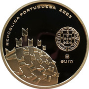 Portugal 8 Euro Values of Football - Celebration 2003 INCM Proof KM# 750a 2003 8 EURO REPÚBLICA PORTUGUESA coin obverse Portugal 8 Euro Values of Football - Celebration 2003 INCM Proof KM# 750a 2003 8 EURO REPÚBLICA PORTUGUESA coin obverse