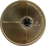 Portugal 8 Euro Values of Football - Fair Play 2003 INCM Proof KM# 752a REPÚBLICA PORTUGUESA 2003 DESPORTIVISMO 8 EURO coin obverse Portugal 8 Euro Values of Football - Fair Play 2003 INCM Proof KM# 752a REPÚBLICA PORTUGUESA 2003 DESPORTIVISMO 8 EURO coin obverse
