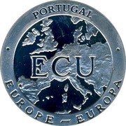 Portugal ECU Ferdinand Magellan 1993 PORTUGAL ECU EUROPE EUROPA coin obverse