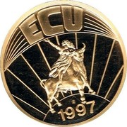 Portugal ECU Maria II da Gloria 1997 X# 97b ECU 1997 coin obverse