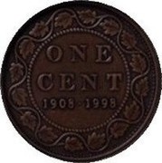 Canada One Cent 90th Anniversary of Royal Canadian Mint. Matte 1998 KM# 309 ONE CENT 1908 1998 coin reverse Canada One Cent 90th Anniversary of Royal Canadian Mint. Matte 1998 KM# 309 ONE CENT 1908 1998 coin reverse