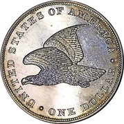 USA One Dollar (Gobrecht Dollar Pattern (Copper)) . UNITED STATES OF AMERICA . ONE DOLLAR coin reverse USA One Dollar (Gobrecht Dollar Pattern (Copper)) . UNITED STATES OF AMERICA . ONE DOLLAR coin reverse