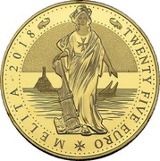 Malta Twenty Five Euro (Melita - National Personification) TWENTY FIVE EURO MELITA 2018 coin reverse