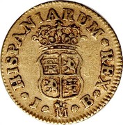 Spain 1/2 Escudo Fernando VI Madrid 1747 J KM# 372 HISPANIARUM REX J M B coin reverse Spain 1/2 Escudo Fernando VI Madrid 1747 J KM# 372 HISPANIARUM REX J M B coin reverse