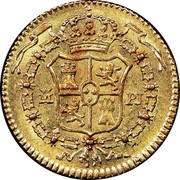 Spain 1/2 Escudo Charles III 1772 PJ KM# 415.1 M PJ coin reverse Spain 1/2 Escudo Charles III 1772 PJ KM# 415.1 M PJ coin reverse