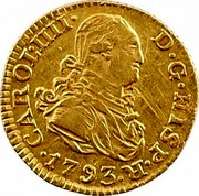 Spain 1/2 Escudo Carlos IV 1793 MF KM# 433 CAROL IIII D G HISP R 1793 coin obverse Spain 1/2 Escudo Carlos IV 1793 MF KM# 433 CAROL IIII D G HISP R 1793 coin obverse