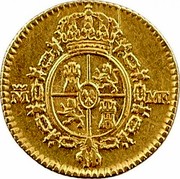 Spain 1/2 Escudo Carlos IV 1793 MF KM# 433 M MF. coin reverse Spain 1/2 Escudo Carlos IV 1793 MF KM# 433 M MF. coin reverse