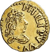 Spain 1/2 Escudo Felipe V ND (1701- 1746) KM# 40 PHILIPV VV ARM coin obverse Spain 1/2 Escudo Felipe V ND (1701- 1746) KM# 40 PHILIPV VV ARM coin obverse