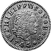 Spain 1/2 Escudo (Philip V) KM# 361.1 PHILIPPUS V D G 1745 coin obverse Spain 1/2 Escudo (Philip V) KM# 361.1 PHILIPPUS V D G 1745 coin obverse