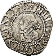 Spain 1/2 Real Philip III 1611 KM# 3 PHILIPP9 D G HISPANIA R coin obverse Spain 1/2 Real Philip III 1611 KM# 3 PHILIPP9 D G HISPANIA R coin obverse