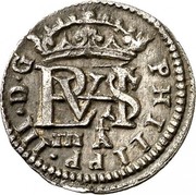 Spain 1/2 Real Philip III 1620 KM# 23 PHILIPP III D G coin obverse Spain 1/2 Real Philip III 1620 KM# 23 PHILIPP III D G coin obverse