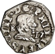 Spain 1/2 Real Philip IV 1643 MD B KM# 17 PHILIPPVS IIII D G B 17 coin obverse Spain 1/2 Real Philip IV 1643 MD B KM# 17 PHILIPPVS IIII D G B 17 coin obverse