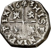 Spain 1/2 Real Philip IV 1643 MD B KM# 17 1643 HISPANIARVM REX coin reverse Spain 1/2 Real Philip IV 1643 MD B KM# 17 1643 HISPANIARVM REX coin reverse