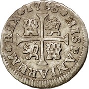 Spain 1/2 Real Madrid 1735 JF KM# 350.1 HISPANIARUM REX 1735 coin reverse Spain 1/2 Real Madrid 1735 JF KM# 350.1 HISPANIARUM REX 1735 coin reverse