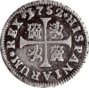 Spain 1/2 Real Madrid 1752 JB KM# 370.1 HISPANIARUM REX 1752 coin reverse Spain 1/2 Real Madrid 1752 JB KM# 370.1 HISPANIARUM REX 1752 coin reverse
