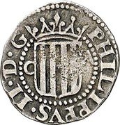 Spain 1/2 Real (Philip II) KM# 19 PHILIPPVS II D G C A coin obverse