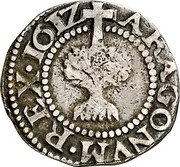 Spain 1/2 Real (Philip II) KM# 19 ARAGONVM REX 161Z coin reverse