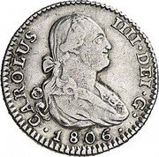 Spain 1/2 Real (Charles IIII) KM# 438.2 CAROLUS IIII DEI G 1805 coin obverse Spain 1/2 Real (Charles IIII) KM# 438.2 CAROLUS IIII DEI G 1805 coin obverse