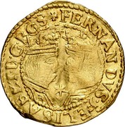 Spain 1/2 Trentin Philip IV 16Z5 KM# 15.1 FERNANDVS ELISABET D G RGS coin obverse Spain 1/2 Trentin Philip IV 16Z5 KM# 15.1 FERNANDVS ELISABET D G RGS coin obverse