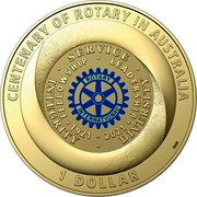 Australia 1 Dollar Centenary of Rotary in Australia 2021 SERVICE INTEGRITY DIVERSITY FELLOWSHIP LEADERSHIP 1921 2021 CENTENARY OF ROTARY IN AUSTRALIA 1 DOLLAR SMS coin reverse Australia 1 Dollar Centenary of Rotary in Australia 2021 SERVICE INTEGRITY DIVERSITY FELLOWSHIP LEADERSHIP 1921 2021 CENTENARY OF ROTARY IN AUSTRALIA 1 DOLLAR SMS coin reverse