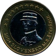 Slovakia 1 Euro Pattern - M. R. STEFANIK 2004 2004 SLOVENSKO M. R. ŠTEFÁNIK coin obverse Slovakia 1 Euro Pattern - M. R. STEFANIK 2004 2004 SLOVENSKO M. R. ŠTEFÁNIK coin obverse