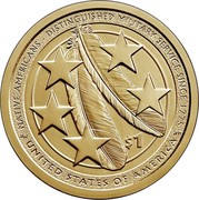 USA $1 (Native Americans) NATIVE AMERICANS - DISTINGUISHED MILITARY SERVICE SINCE 1775 DW $1 JFM UNITED STATES OF AMERICA coin reverse USA $1 (Native Americans) NATIVE AMERICANS - DISTINGUISHED MILITARY SERVICE SINCE 1775 DW $1 JFM UNITED STATES OF AMERICA coin reverse