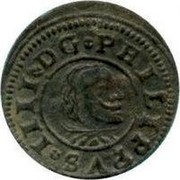 Spain 16 Maravedis Philip IV 1663 B R KM# 172.1 PHILIPPVS IIII D G coin obverse Spain 16 Maravedis Philip IV 1663 B R KM# 172.1 PHILIPPVS IIII D G coin obverse