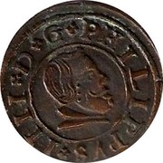 Spain 16 Maravedis Philip IV 1663 M Y KM# 172.5 PHILIPPVS IIII D G coin obverse Spain 16 Maravedis Philip IV 1663 M Y KM# 172.5 PHILIPPVS IIII D G coin obverse