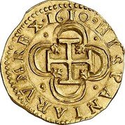Spain 2 Escudos Sevilla 1610 S B KM# 48.3 HISPANIARVM REX 1610 coin reverse Spain 2 Escudos Sevilla 1610 S B KM# 48.3 HISPANIARVM REX 1610 coin reverse